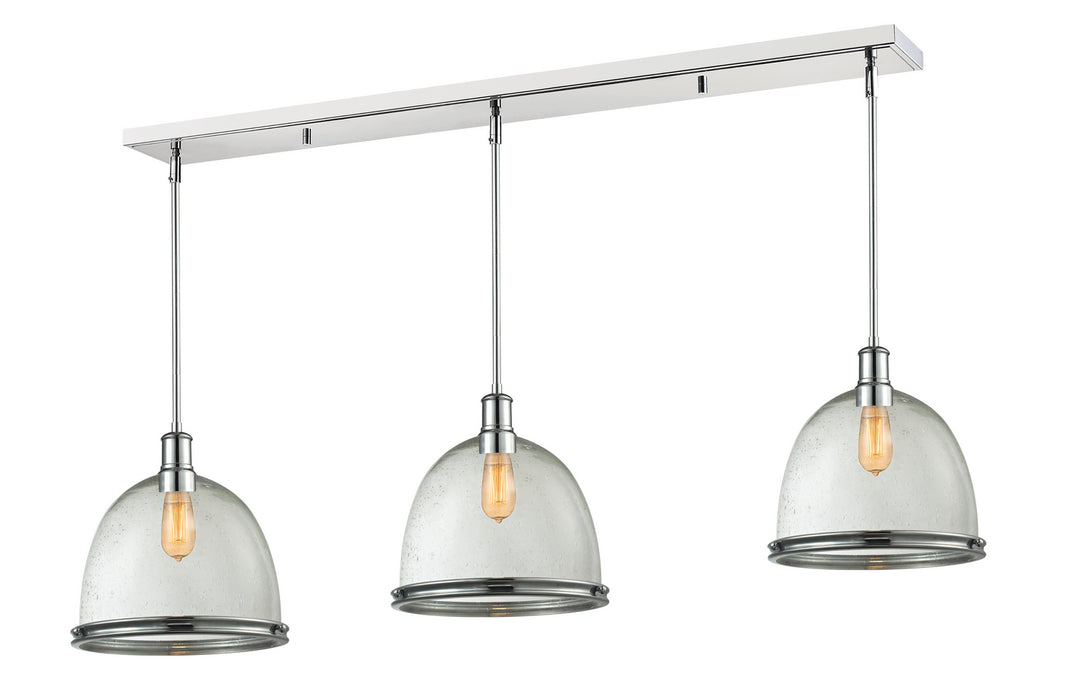 Mason Three Light Linear Chandelier in Chrome - available from The Lighting Shoppe, trusted by Canadian homeowners
