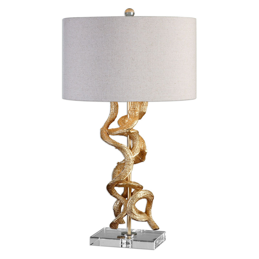 Twisted Vines One Light Table Lamp in Bright Gold Leaf - available from The Lighting Shoppe, trusted by Canadian homeowners