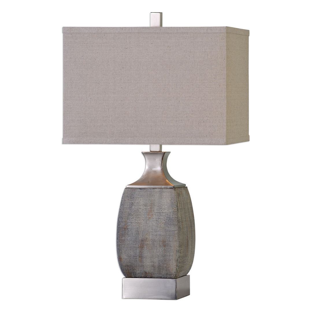 Caffaro One Light Table Lamp in Brushed Nickel - available from The Lighting Shoppe, trusted by Canadian homeowners
