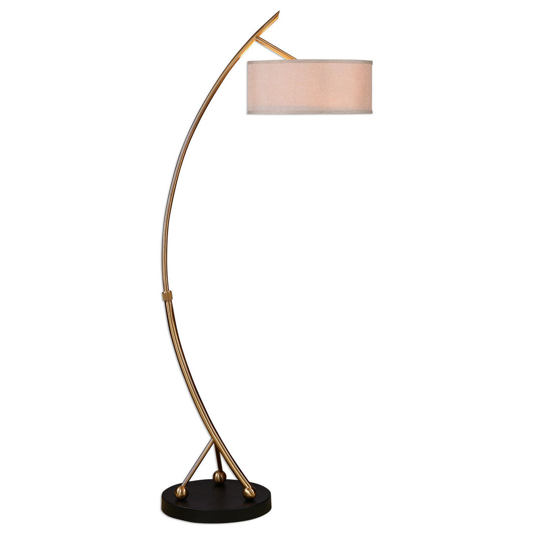 Vardar Two Light Floor Lamp in Brushed Brass - available from The Lighting Shoppe, trusted by Canadian homeowners