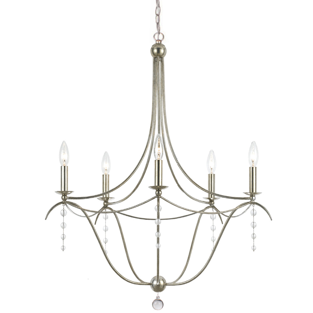 Metro Five Light Chandelier in Antique Silver - available from The Lighting Shoppe, trusted by Canadian homeowners
