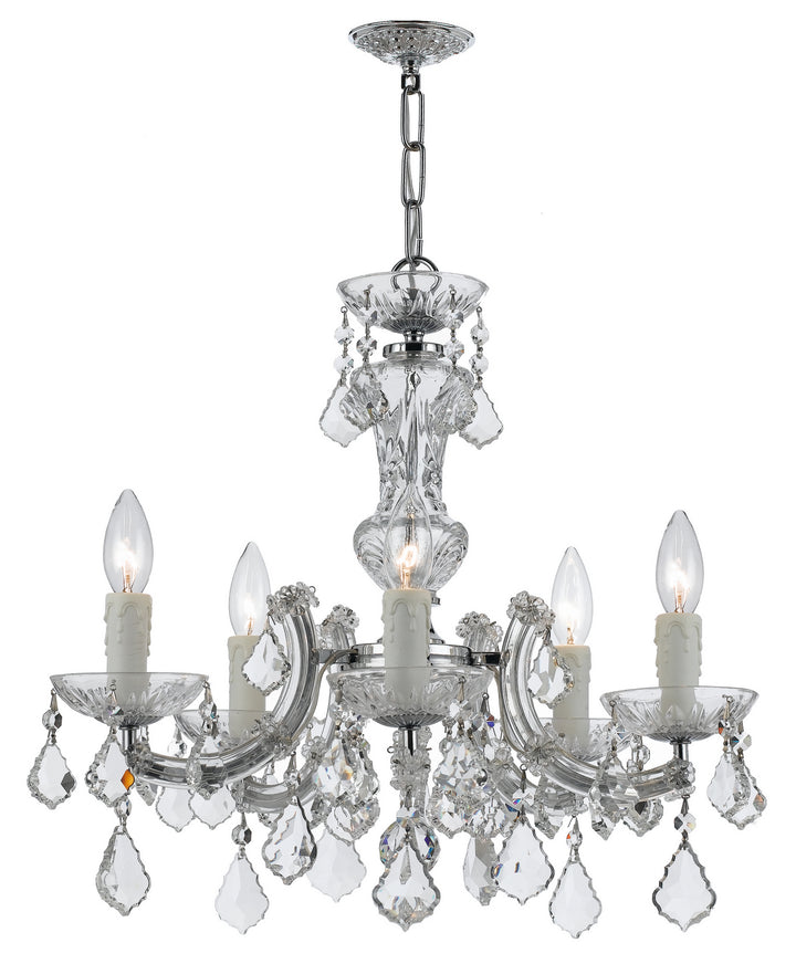 Maria Theresa Five Light Mini Chandelier in Polished Chrome - available from The Lighting Shoppe, trusted by Canadian homeowners
