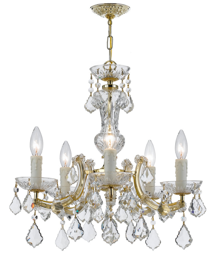 Maria Theresa Five Light Mini Chandelier in Gold - available from The Lighting Shoppe, trusted by Canadian homeowners