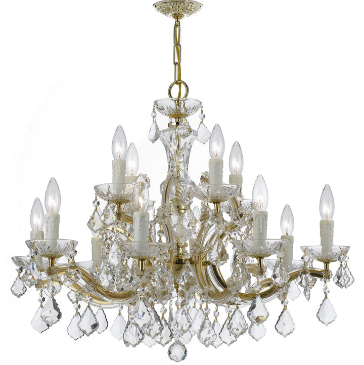 Maria Theresa 12 Light Chandelier in Gold - available from The Lighting Shoppe, trusted by Canadian homeowners