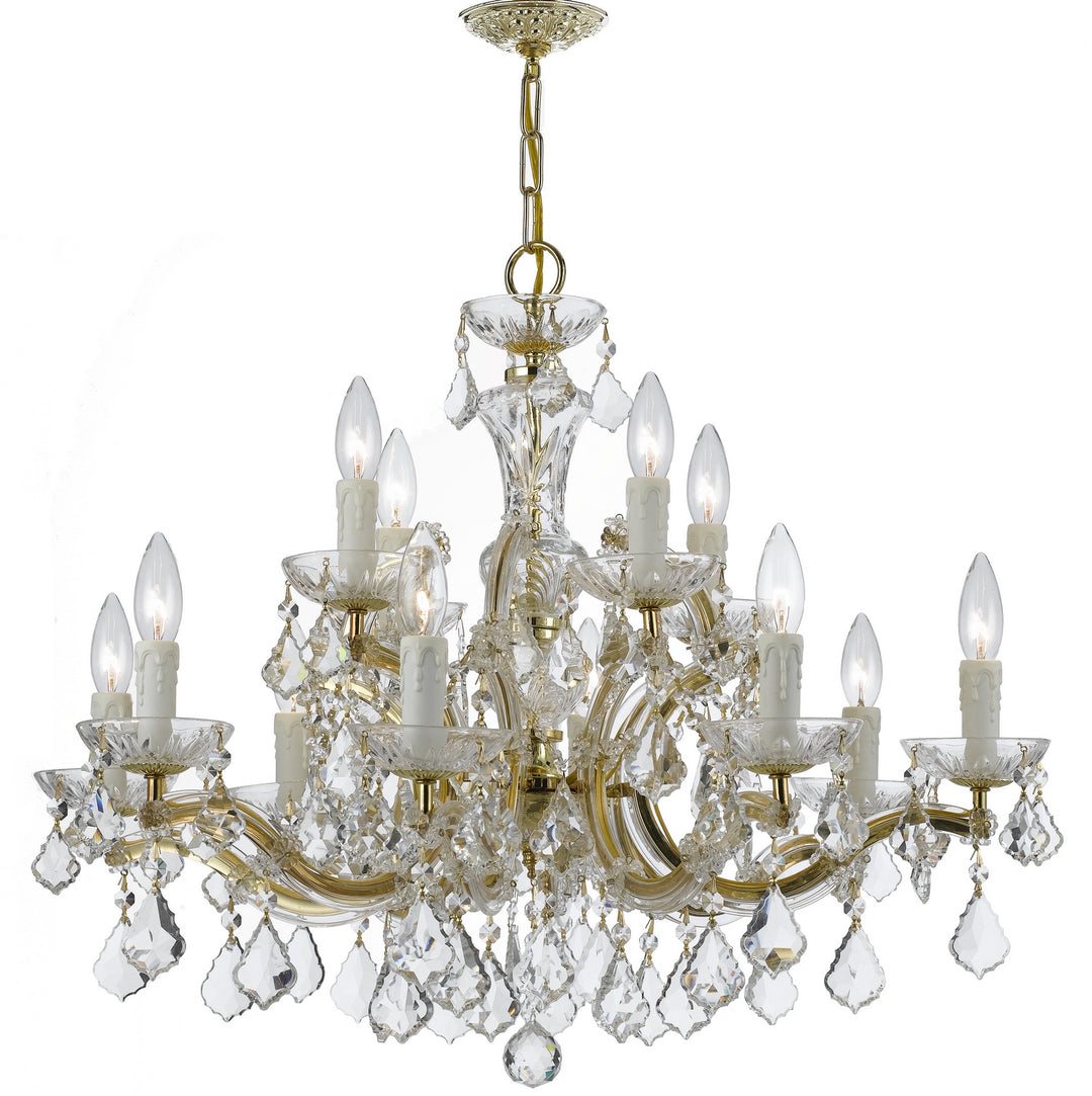 Maria Theresa 12 Light Chandelier in Gold - available from The Lighting Shoppe, trusted by Canadian homeowners