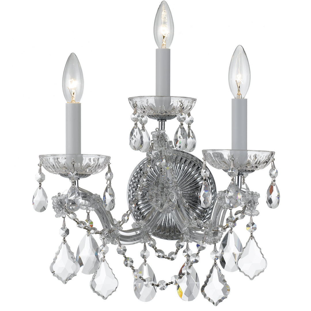 Maria Theresa Three Light Wall Sconce in Polished Chrome - available from The Lighting Shoppe, trusted by Canadian homeowners