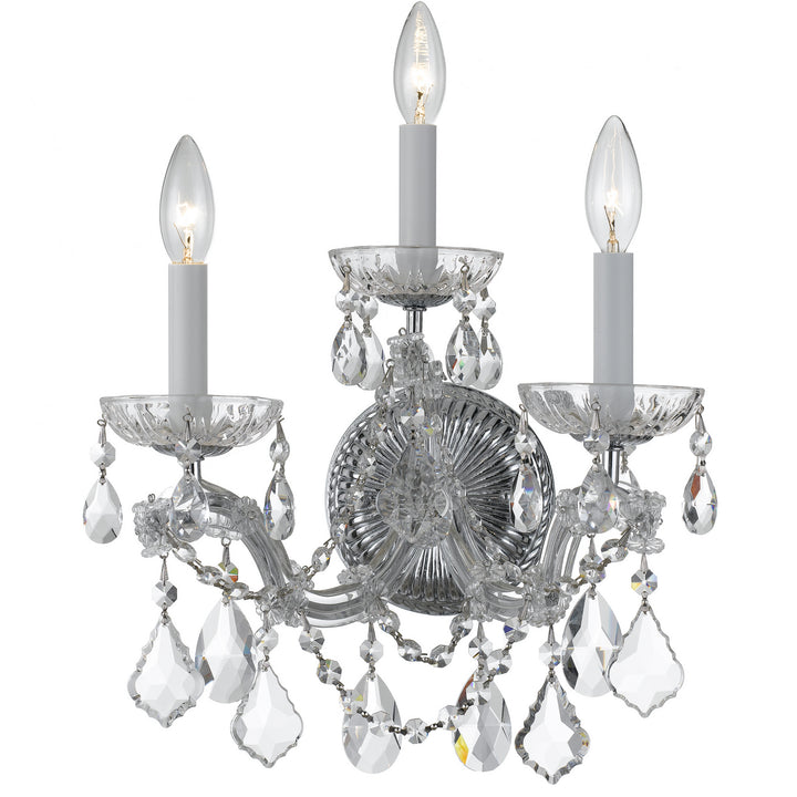 Maria Theresa Three Light Wall Sconce in Polished Chrome - available from The Lighting Shoppe, trusted by Canadian homeowners