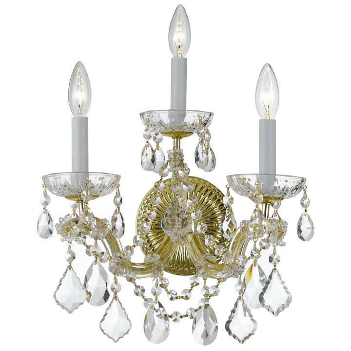 Maria Theresa Three Light Wall Sconce in Gold - available from The Lighting Shoppe, trusted by Canadian homeowners