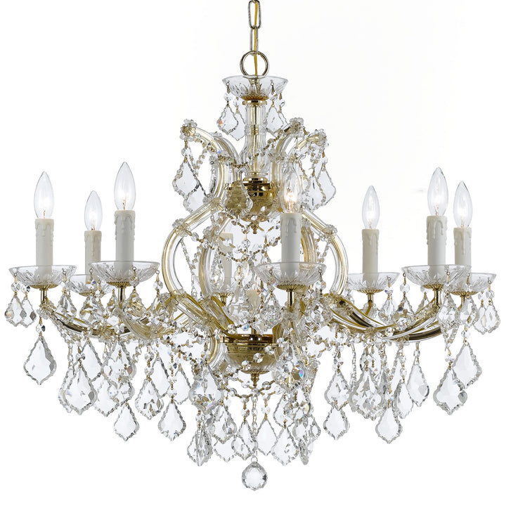 Maria Theresa Nine Light Chandelier in Gold - available from The Lighting Shoppe, trusted by Canadian homeowners