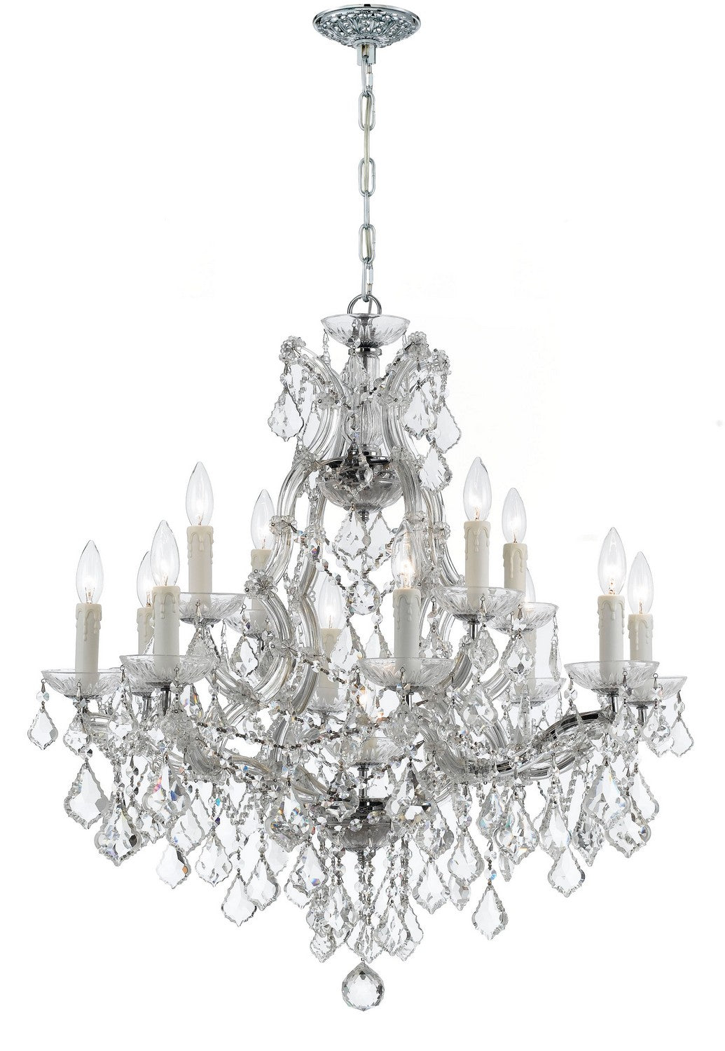 Maria Theresa 13 Light Chandelier in Polished Chrome - available from The Lighting Shoppe, trusted by Canadian homeowners