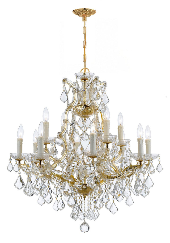 Maria Theresa 13 Light Chandelier in Gold - available from The Lighting Shoppe, trusted by Canadian homeowners