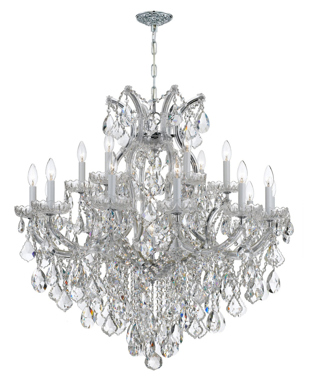 Maria Theresa 19 Light Chandelier in Polished Chrome - available from The Lighting Shoppe, trusted by Canadian homeowners