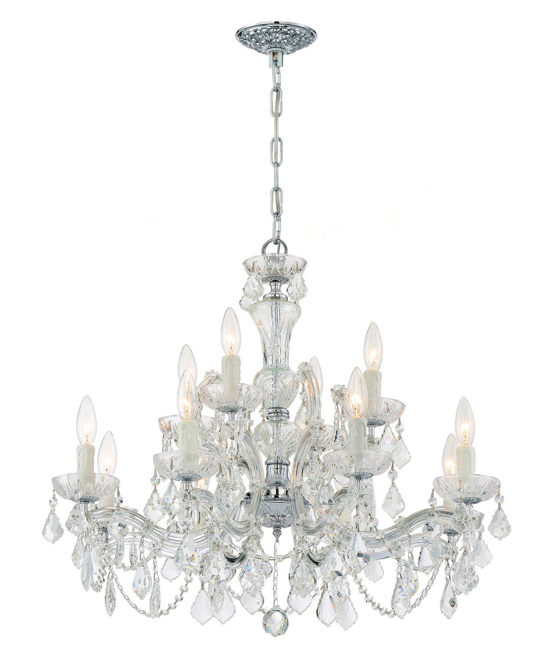 Maria Theresa 12 Light Chandelier in Polished Chrome - available from The Lighting Shoppe, trusted by Canadian homeowners