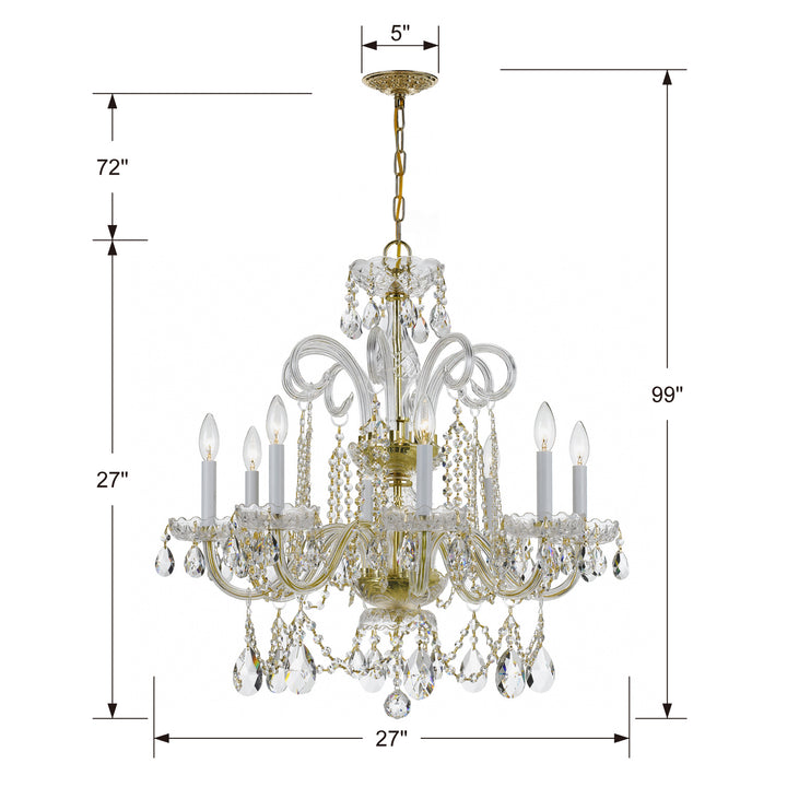 Crystorama - 5008-PB-CL-MWP - Eight Light Chandelier - Traditional Crystal - Polished Brass