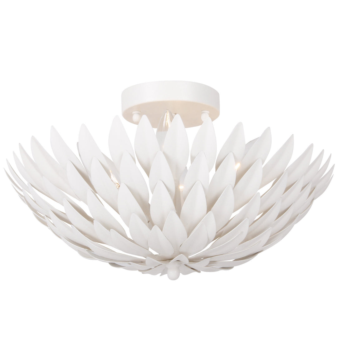 Broche Four Light Semi Flush Mount in Matte White - available from The Lighting Shoppe, trusted by Canadian homeowners