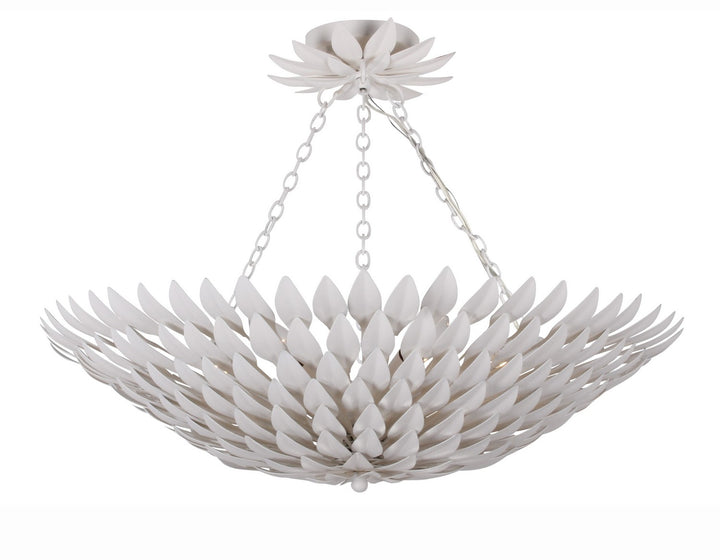 Broche Six Light Semi Flush Mount in Matte White - available from The Lighting Shoppe, trusted by Canadian homeowners