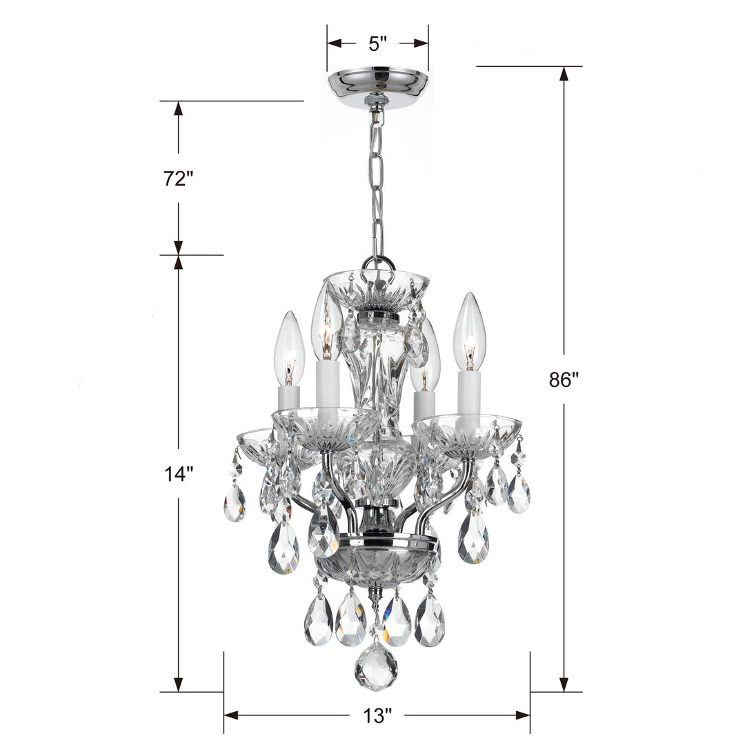 Crystorama - 5534-CH-CL-I - Four Light Mini Chandelier - Welton - Polished Chrome