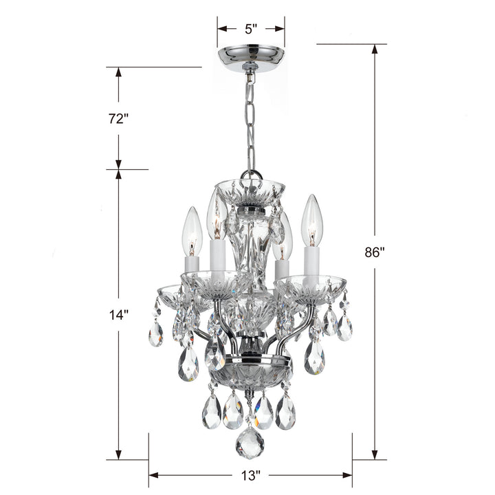 Crystorama - 5534-CH-CL-I - Four Light Mini Chandelier - Welton - Polished Chrome