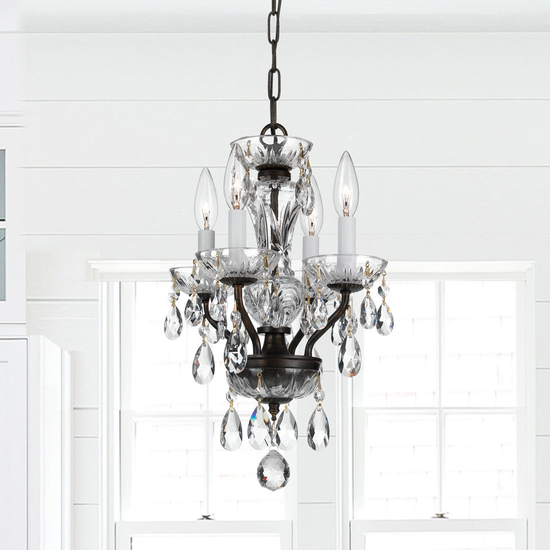 Crystorama - 5534-EB-CL-I - Four Light Mini Chandelier - Welton - English Bronze