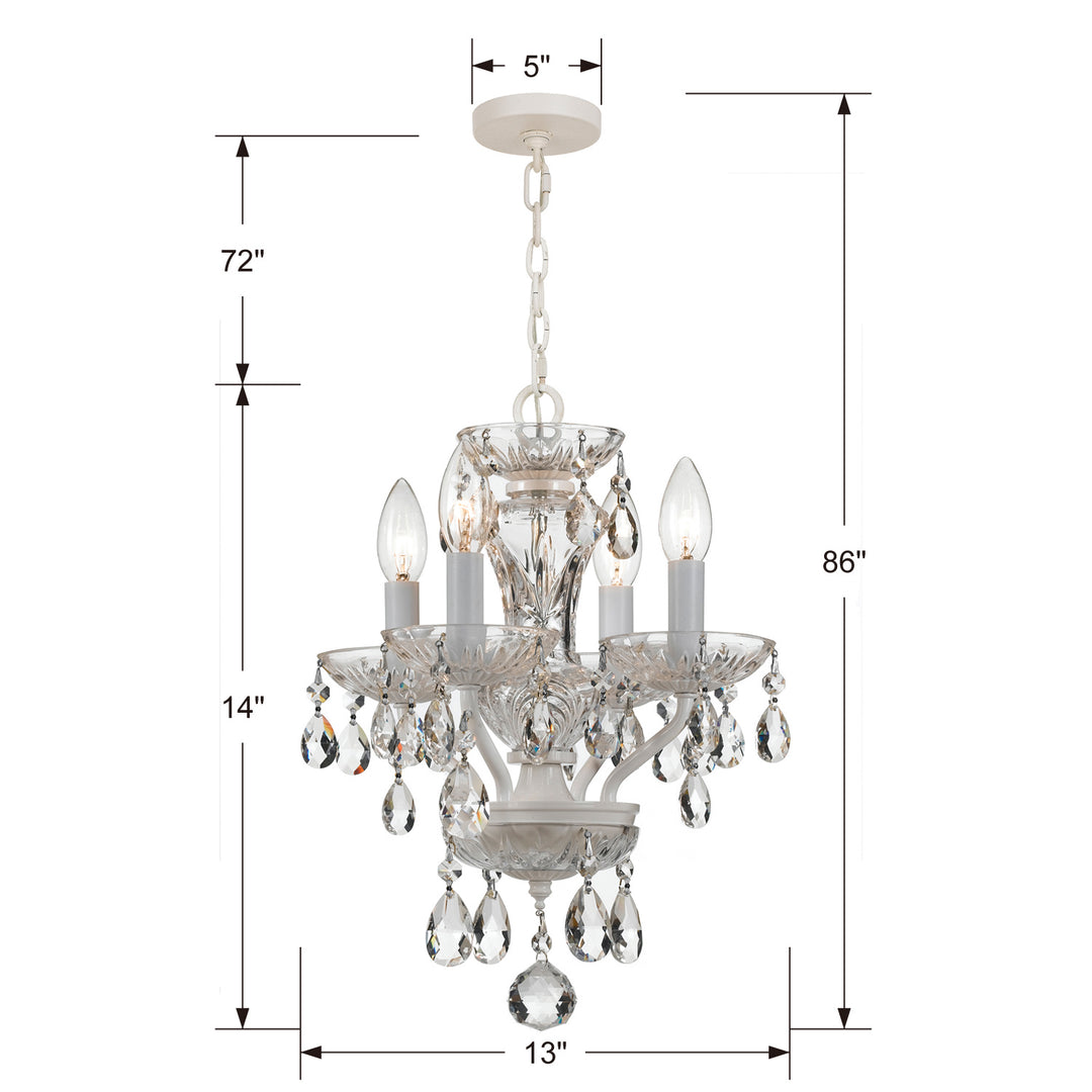 Crystorama - 5534-WW-CL-I - Four Light Mini Chandelier - Welton - Wet White