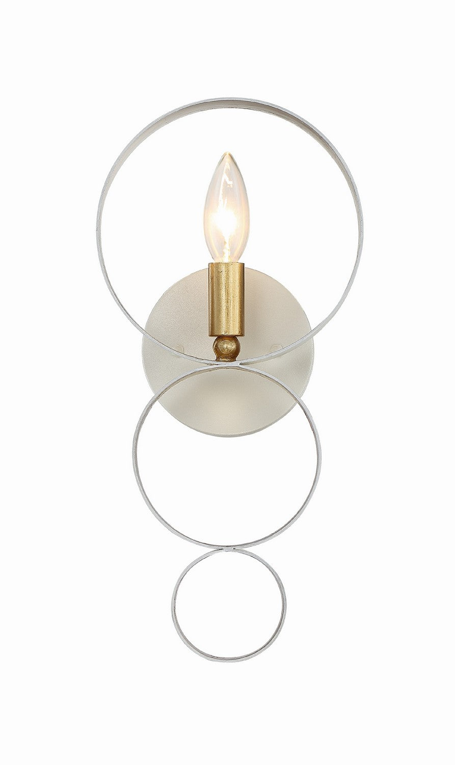 Crystorama - 581-MT-GA - One Light Wall Sconce - Luna - Matte White + Antique Gold