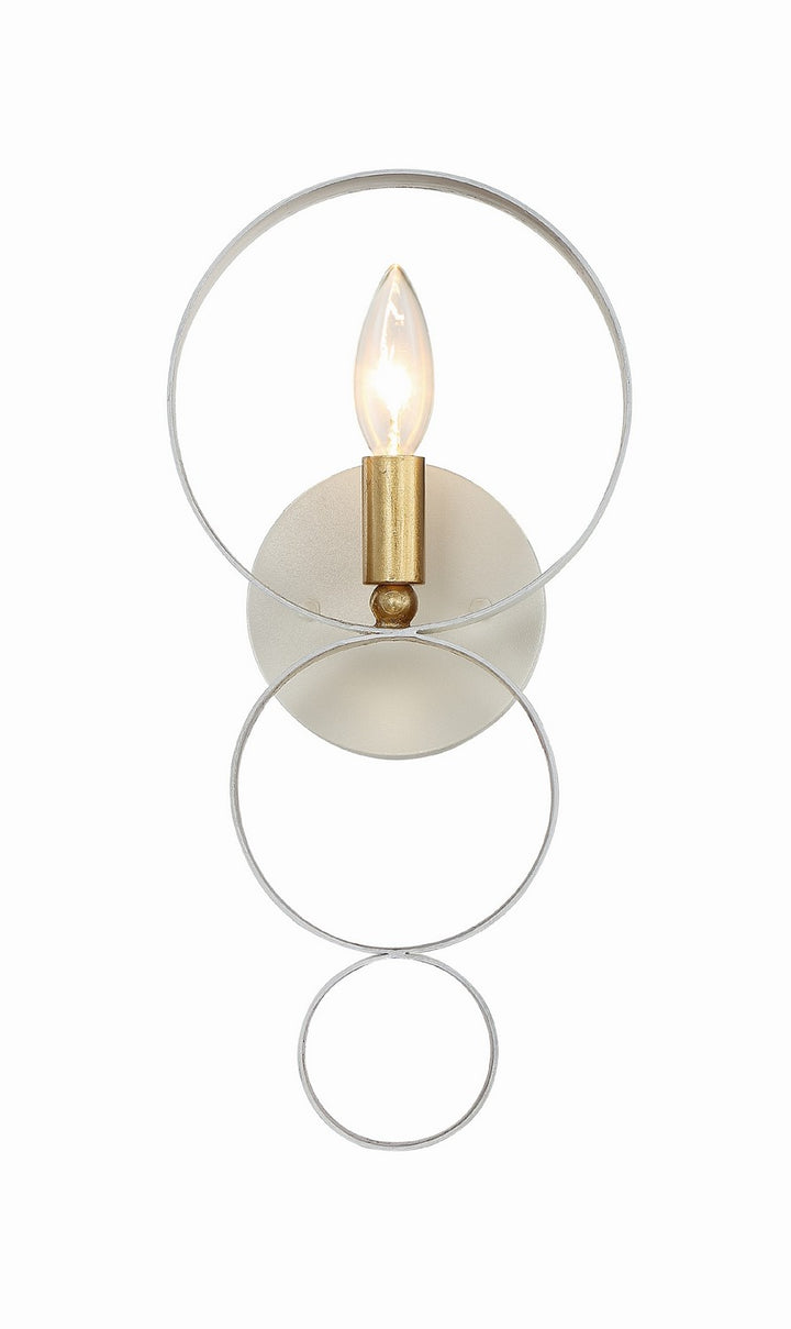 Crystorama - 581-MT-GA - One Light Wall Sconce - Luna - Matte White + Antique Gold