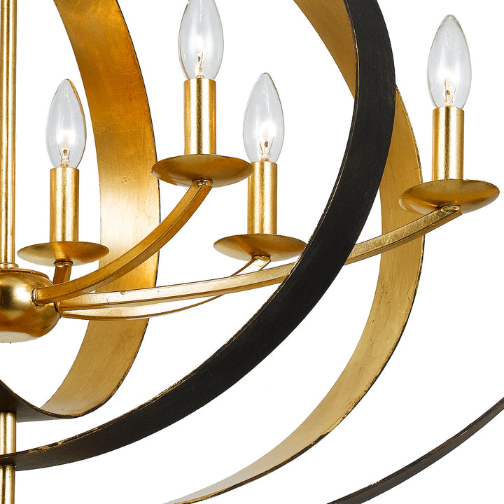 Crystorama - 588-EB-GA - Eight Light Chandelier - Luna - English Bronze + Antique Gold