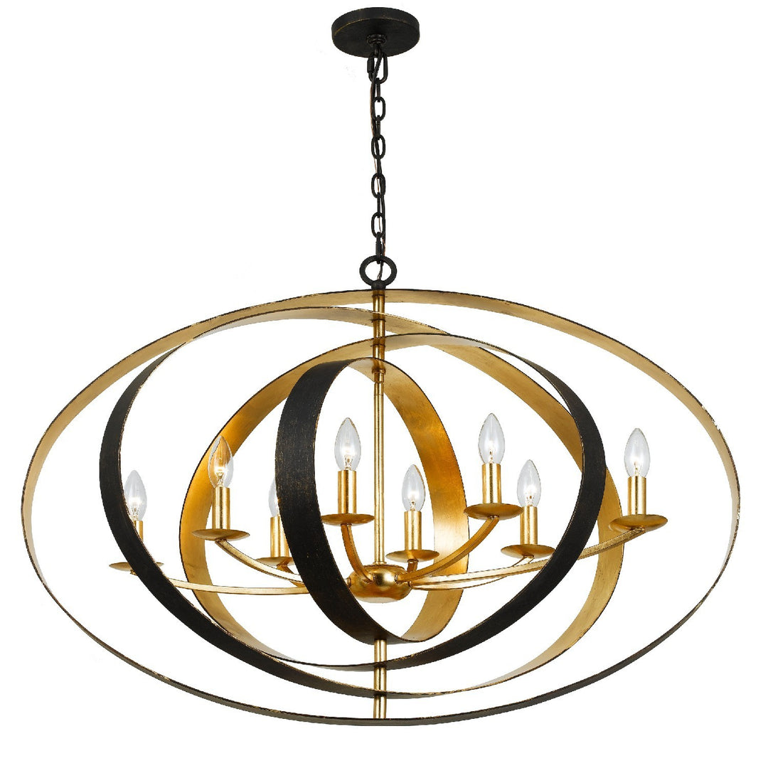 Crystorama - 588-EB-GA - Eight Light Chandelier - Luna - English Bronze + Antique Gold