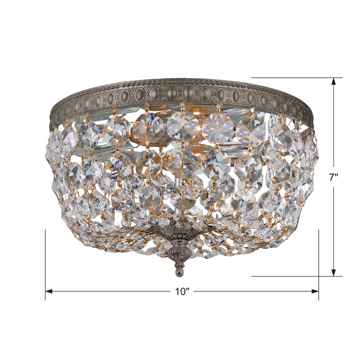 Crystorama - 710-EB-CL-I - Two Light Flush Mount - Waltham - English Bronze