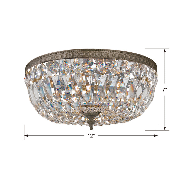 Crystorama - 712-EB-CL-I - Three Light Flush Mount - Waltham - English Bronze