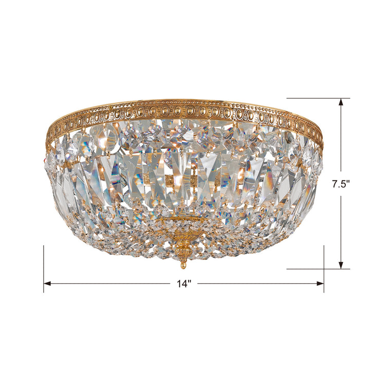 Crystorama - 714-OB-GT-MWP - Three Light Flush Mount - Waltham - Olde Brass