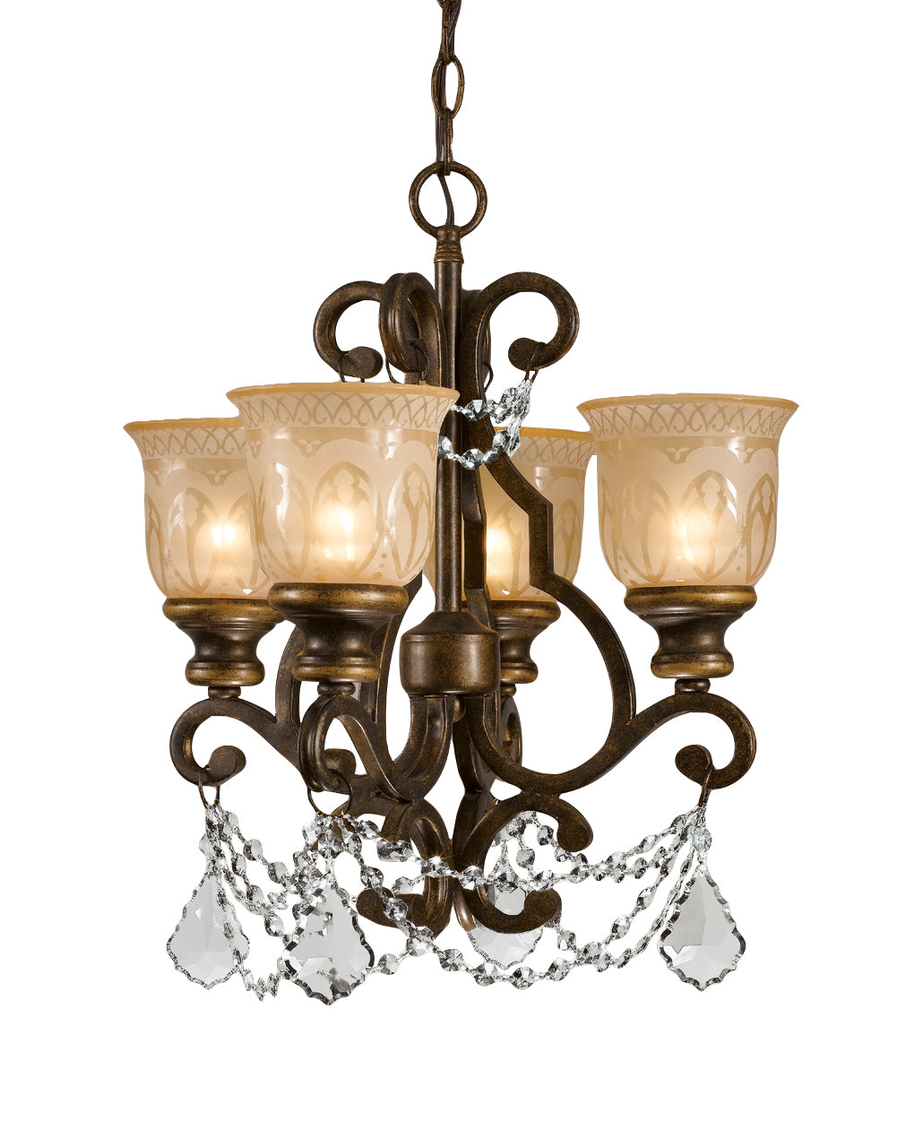 Norwalk Four Light Mini Chandelier in Bronze Umber - available from The Lighting Shoppe, trusted by Canadian homeowners