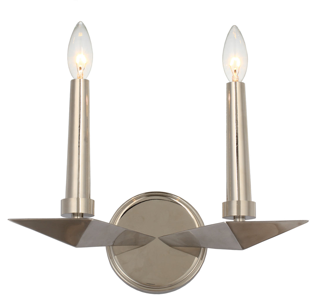 Palmer Two Light Wall Sconce in Polished Nickel - available from The Lighting Shoppe, trusted by Canadian homeowners