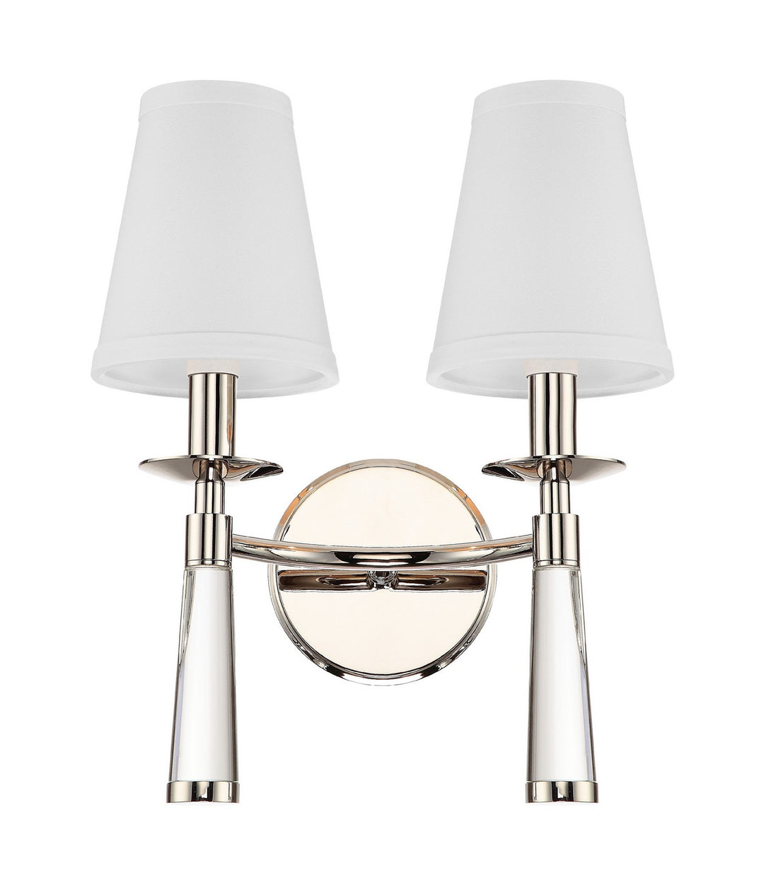 Baxter Two Light Wall Sconce in Polished Nickel - available from The Lighting Shoppe, trusted by Canadian homeowners