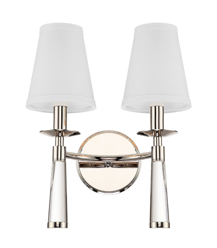 Baxter Two Light Wall Sconce in Polished Nickel - available from The Lighting Shoppe, trusted by Canadian homeowners