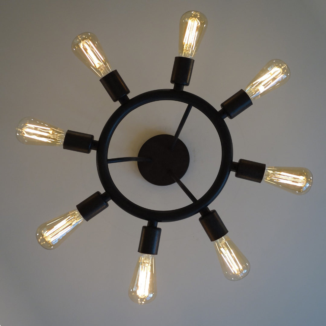 Crystorama - 9043-CZ - Eight Light Semi Flush Mount - Dakota - Charcoal Bronze