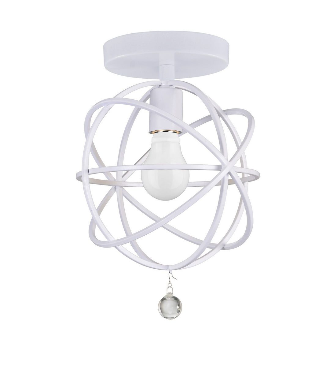 Solaris One Light Semi Flush Mount in Wet White - available from The Lighting Shoppe, trusted by Canadian homeowners