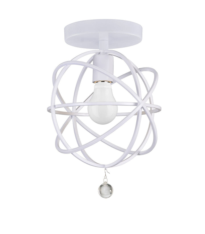 Solaris One Light Semi Flush Mount in Wet White - available from The Lighting Shoppe, trusted by Canadian homeowners