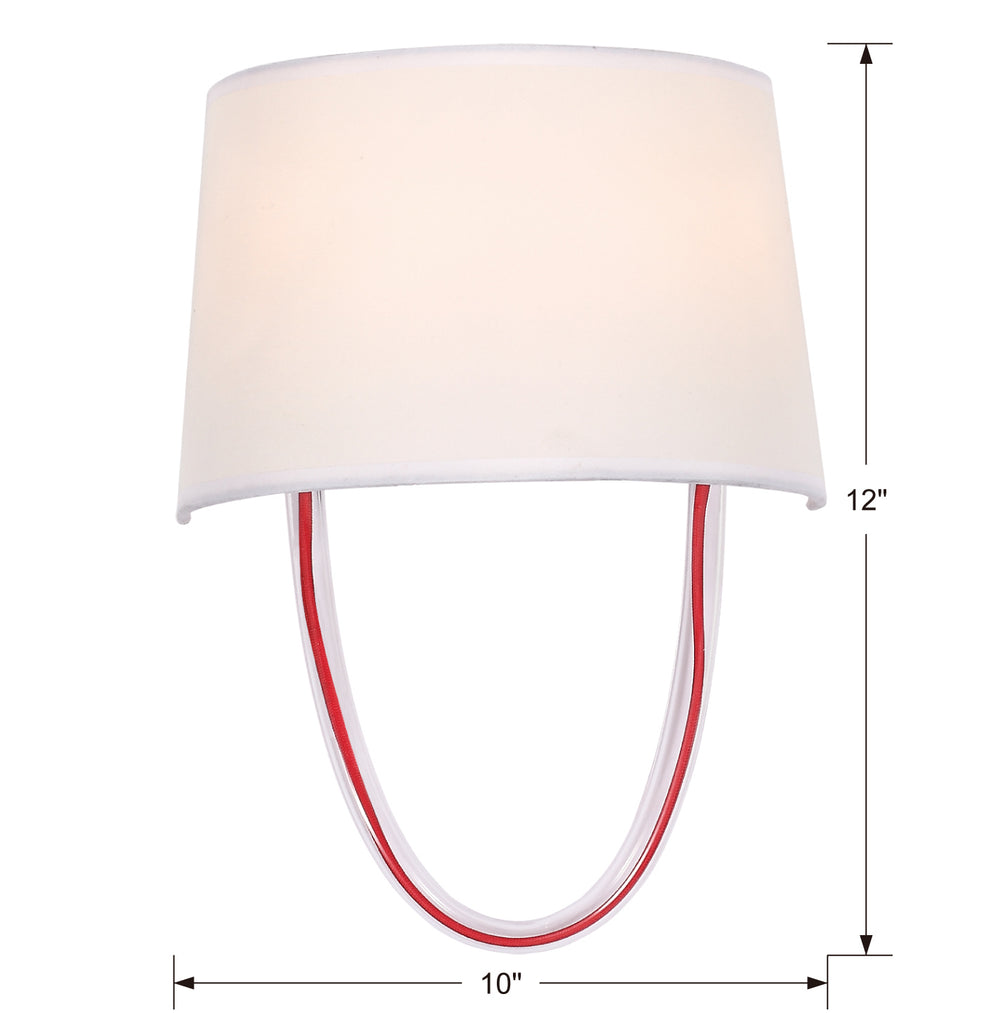 Crystorama - 9902-RD-CL - Two Light Wall Sconce - Stella - Polished Chrome + Red Cord