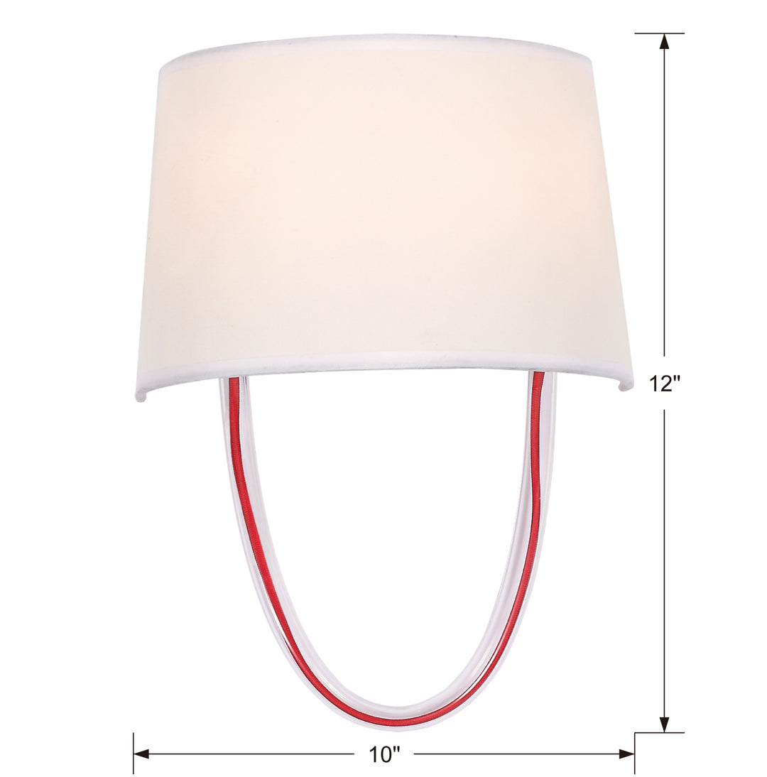 Crystorama - 9902-RD-CL - Two Light Wall Sconce - Stella - Polished Chrome + Red Cord
