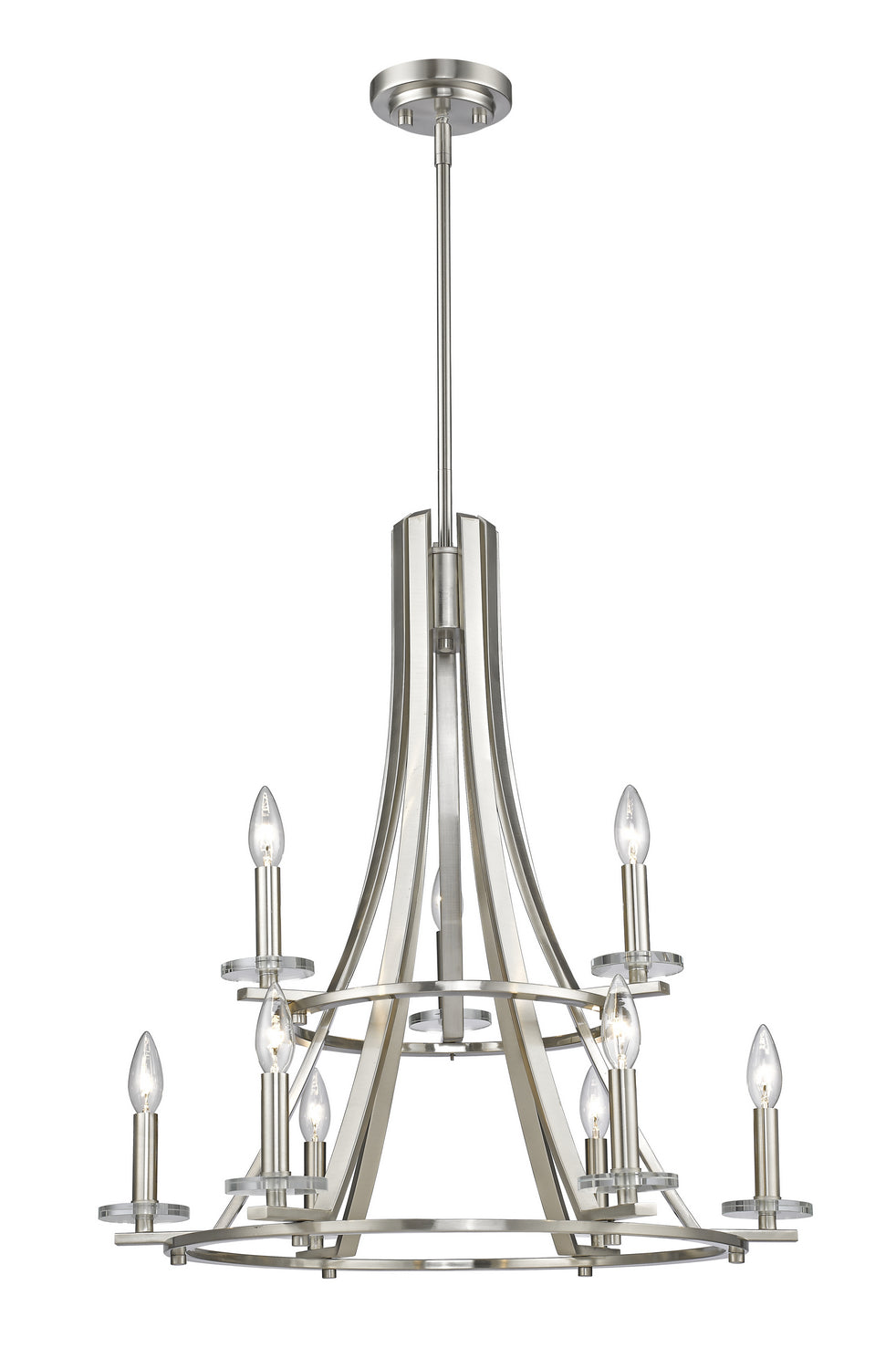 Verona Nine Light Chandelier in Brushed Nickel - available from The Lighting Shoppe, trusted by Canadian homeowners