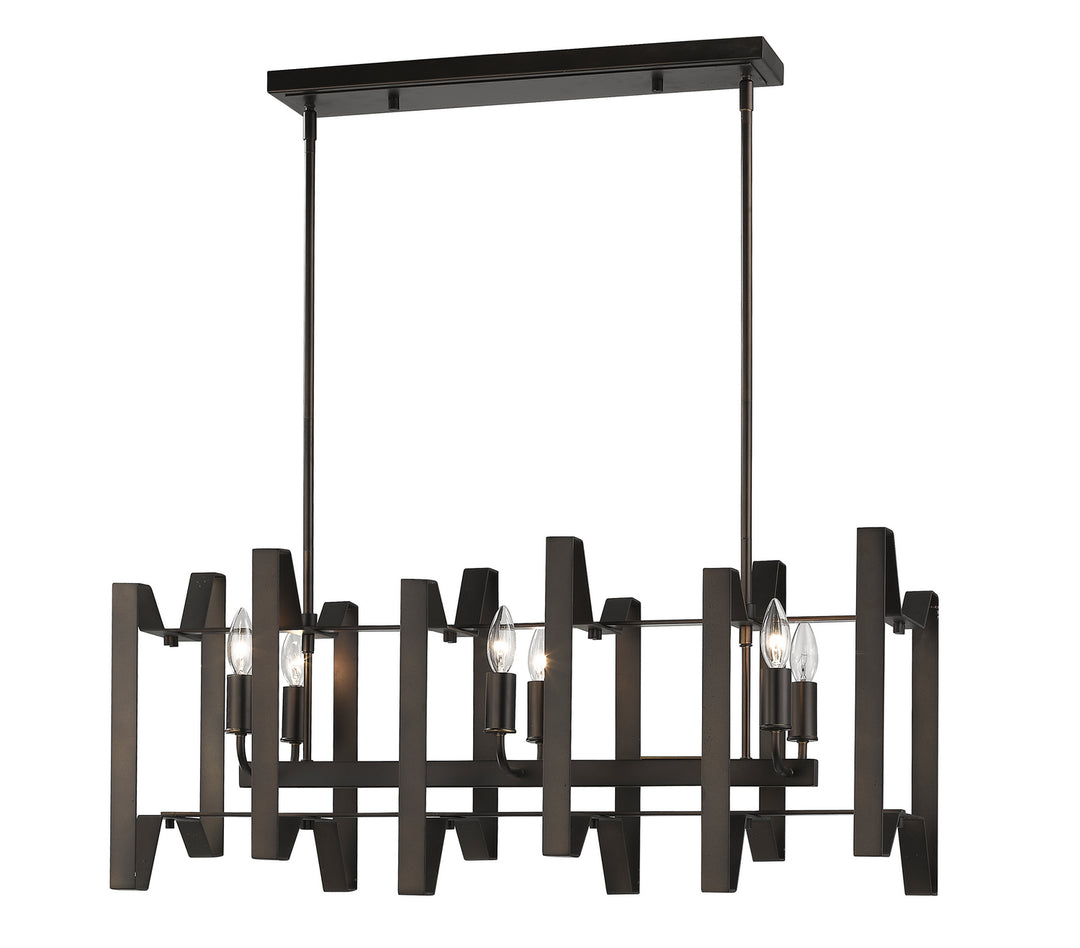 Marsala Six Light Linear Chandelier in Bronze - available from The Lighting Shoppe, trusted by Canadian homeowners