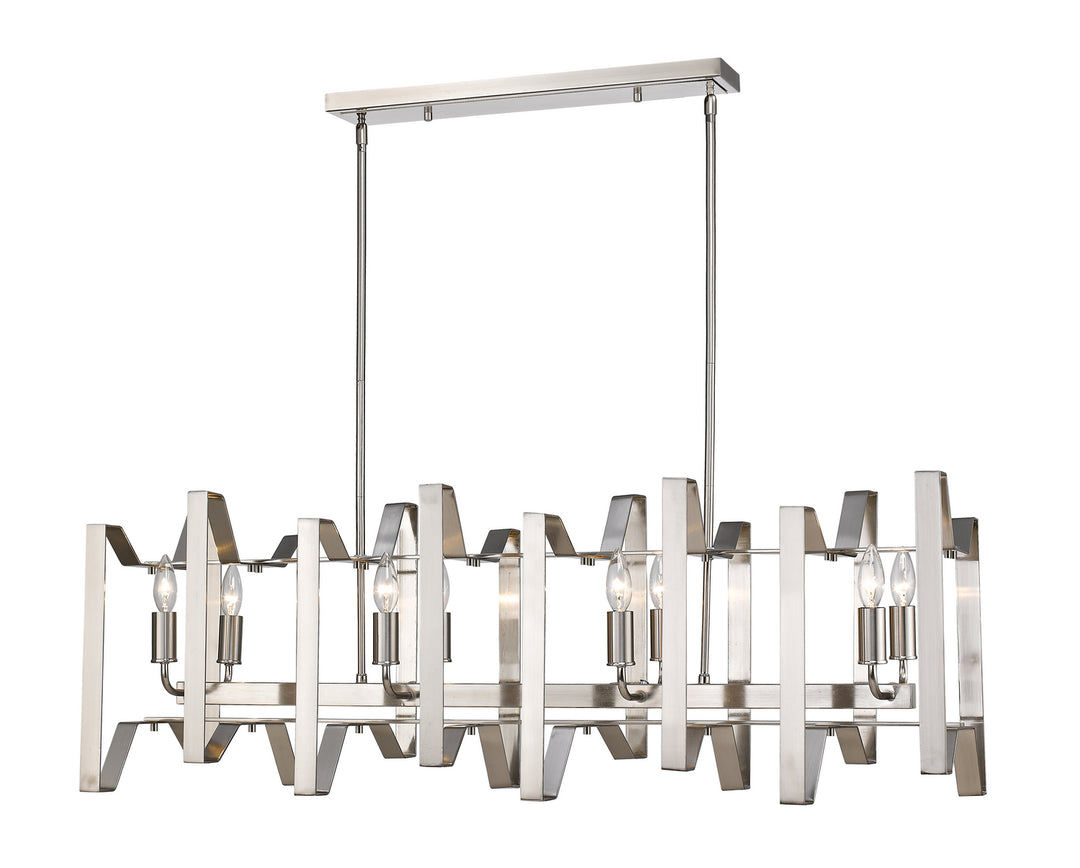 Marsala Eight Light Linear Chandelier in Brushed Nickel - available from The Lighting Shoppe, trusted by Canadian homeowners
