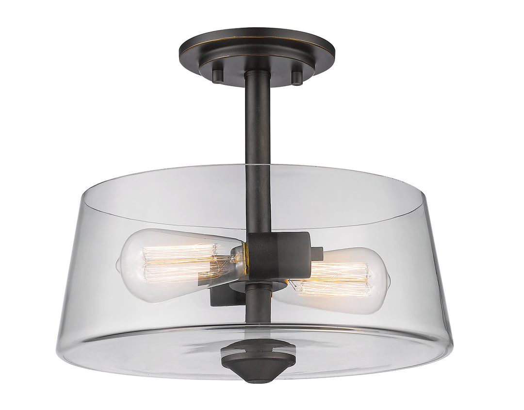 Annora Two Light Semi Flush Mount in Olde Bronze - available from The Lighting Shoppe, trusted by Canadian homeowners