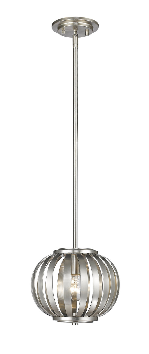 Moundou One Light Pendant in Brushed Nickel - available from The Lighting Shoppe, trusted by Canadian homeowners
