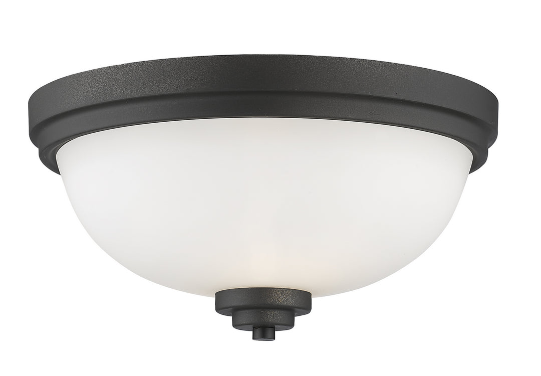 Ashton Two Light Flush Mount in Bronze - available from The Lighting Shoppe, trusted by Canadian homeowners