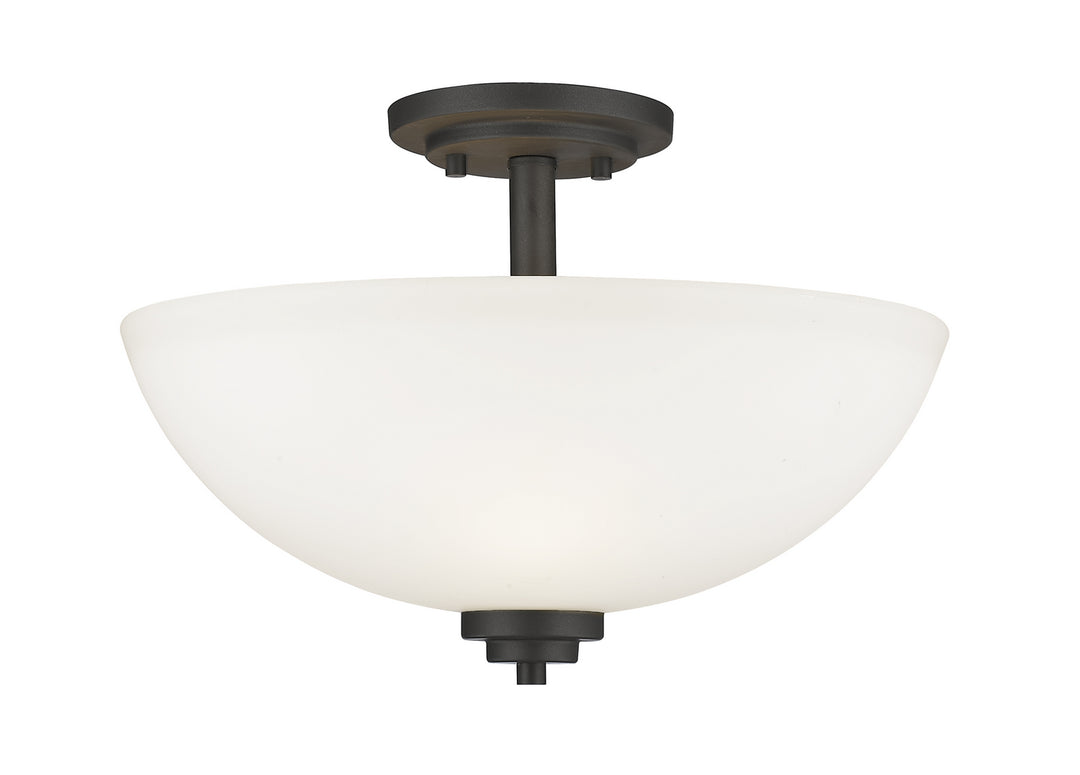 Ashton Three Light Semi Flush Mount in Bronze - available from The Lighting Shoppe, trusted by Canadian homeowners