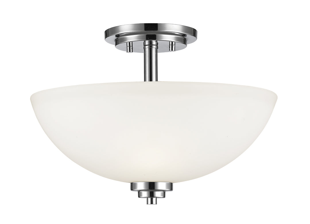 Ashton Three Light Semi Flush Mount in Chrome - available from The Lighting Shoppe, trusted by Canadian homeowners