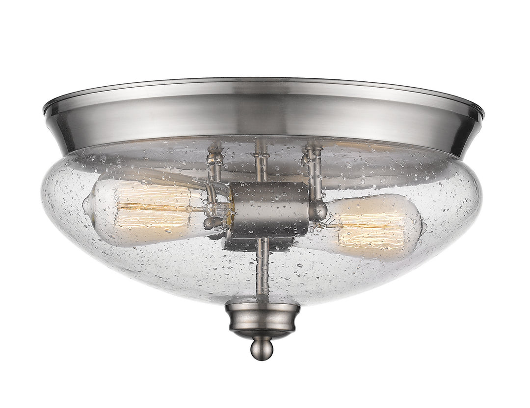 Amon Two Light Flush Mount in Brushed Nickel - available from The Lighting Shoppe, trusted by Canadian homeowners