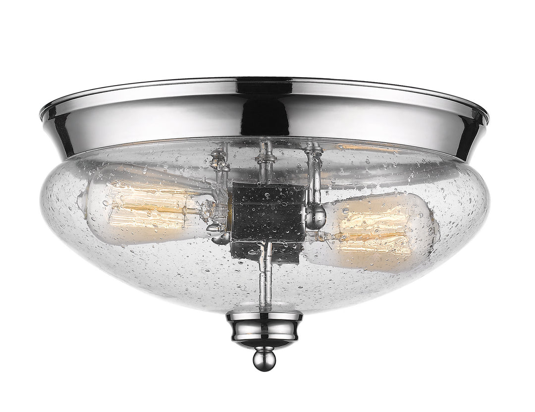 Amon Two Light Flush Mount in Chrome - available from The Lighting Shoppe, trusted by Canadian homeowners